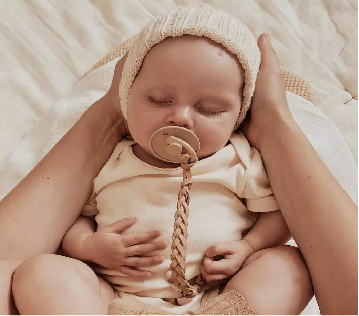 Leather Braided pacifier Clips
