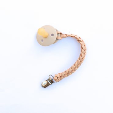 Leather Braided pacifier Clips