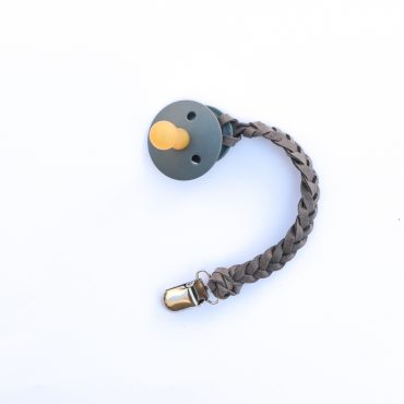 Leather Braided pacifier Clips