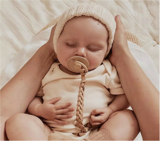 Leather Braided pacifier Clips