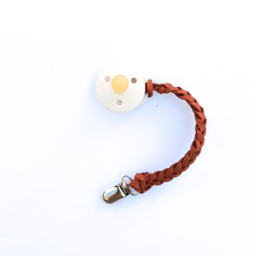 Leather Braided pacifier Clips